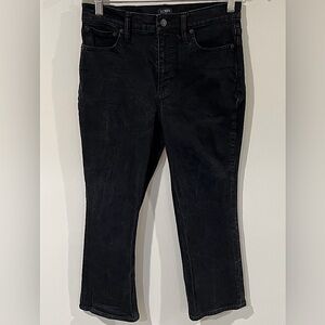 Women’s J. Crew 28 Mid-Rose Flare Crop Washed Black Denim Jeans Pants EUC